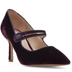 Draper James Ruby Mary Jane Pump In Red Wine Velvet Size 8.5